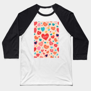 Valentine day heart pattern Baseball T-Shirt